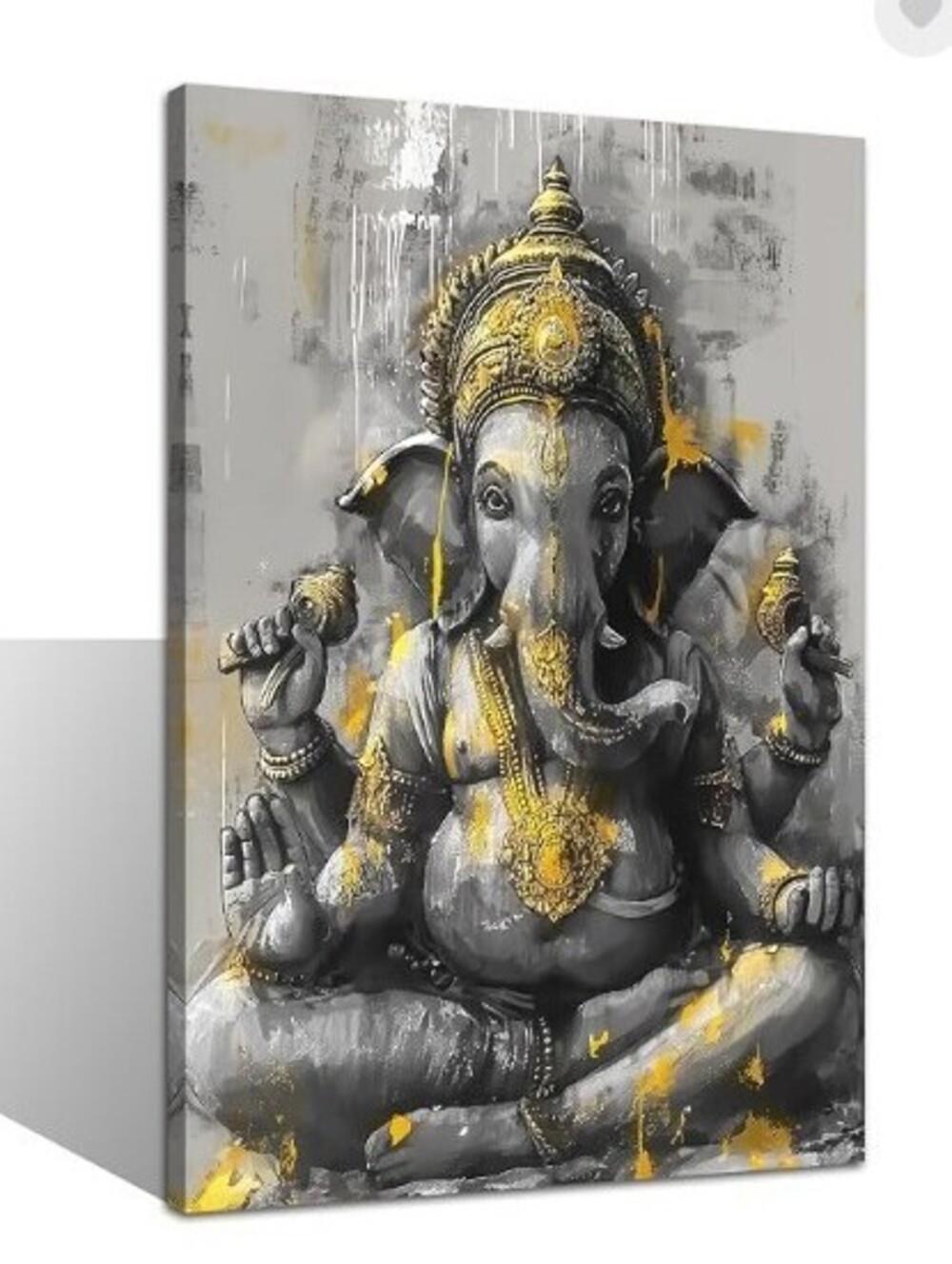 BRAND NEW: TIEHAOMAI Lord Ganesha Canvas Wall Art Hindu Elephant God Paintings-
